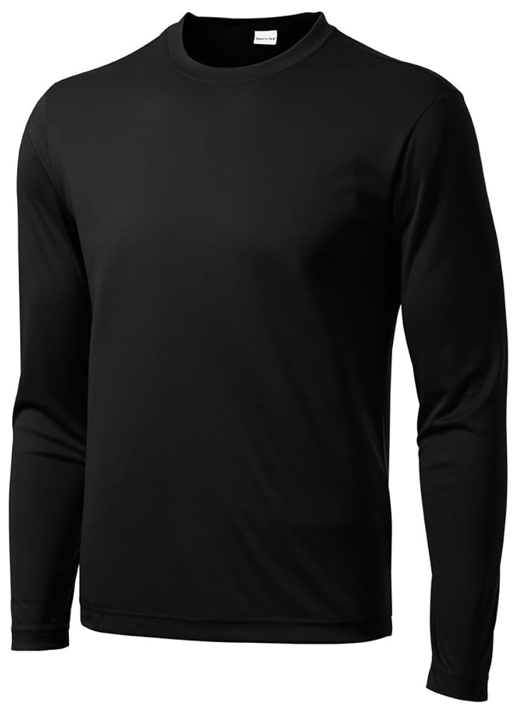 SPORT-TEK Long Sleeve Competitor Tee. ST350LS Black | Amazon.com